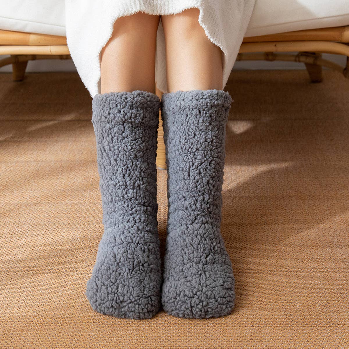 Winter Warm Leg Covers Plush Indoor Slippers_Cwms0706