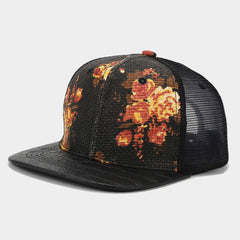 PRINTED STRAW MESH BASEBALL CAP SUMMER UNISEX_CWAH1628