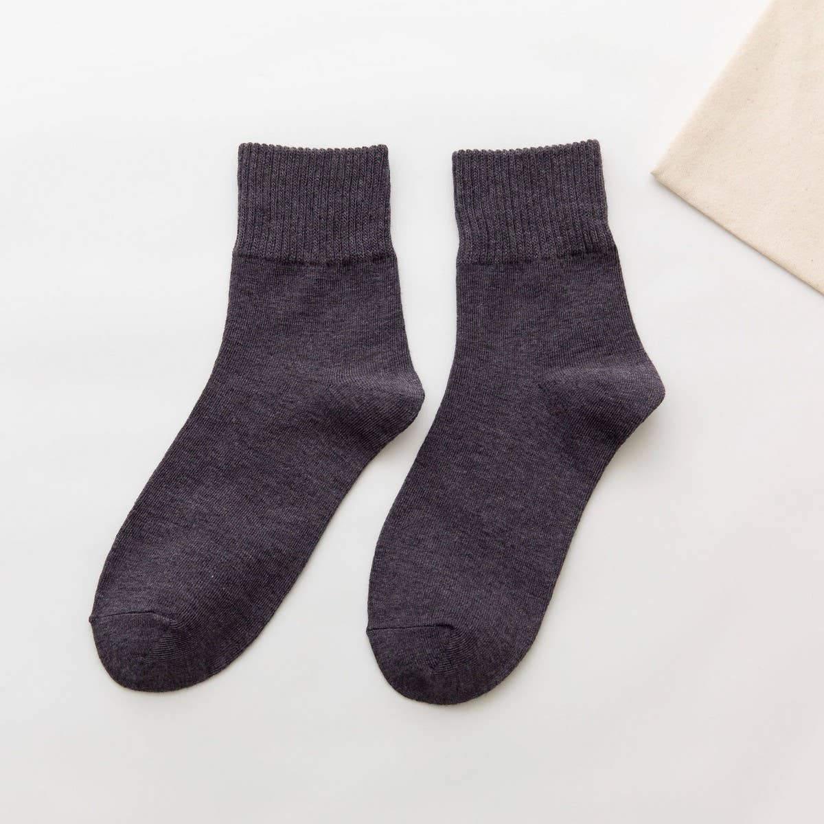 NEW SOLID COLOR HIGH CUFF WOMENS MID CALF SOCKS_CWMS1392