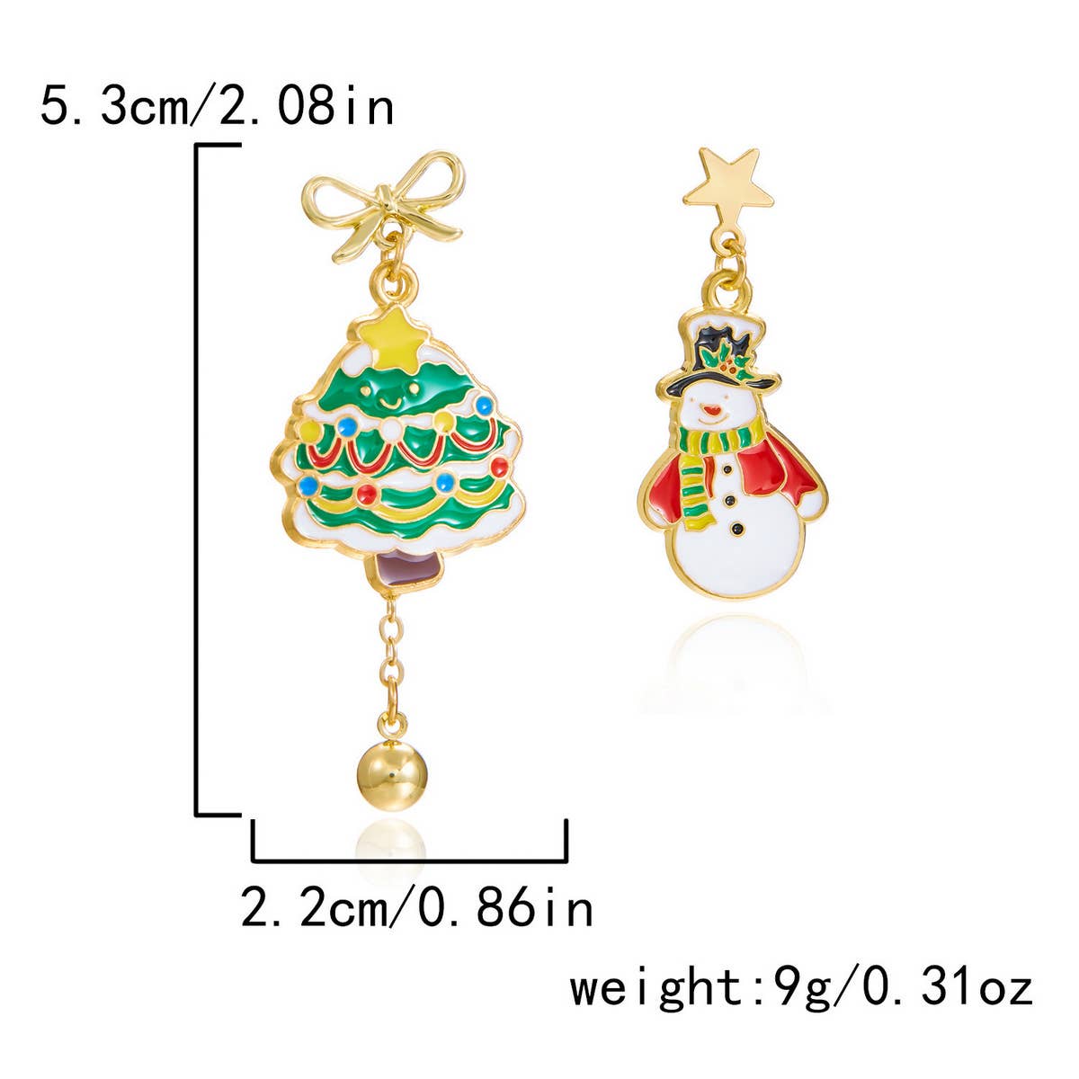 NEW CHRISTMAS BELL ASYMMETRICAL EARRINGS_CWAJE2388