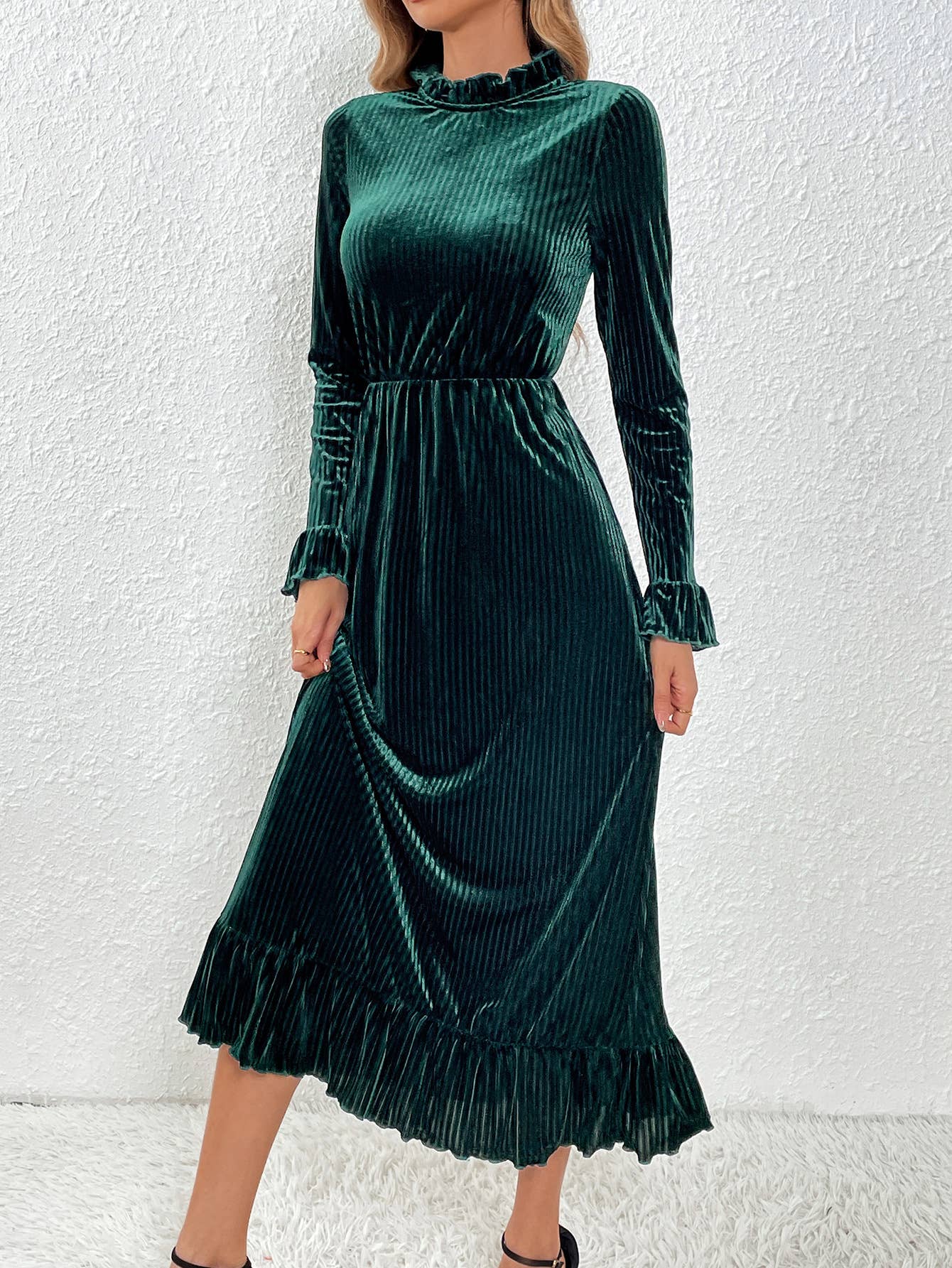 Velvet Waist Slimming A Skirt