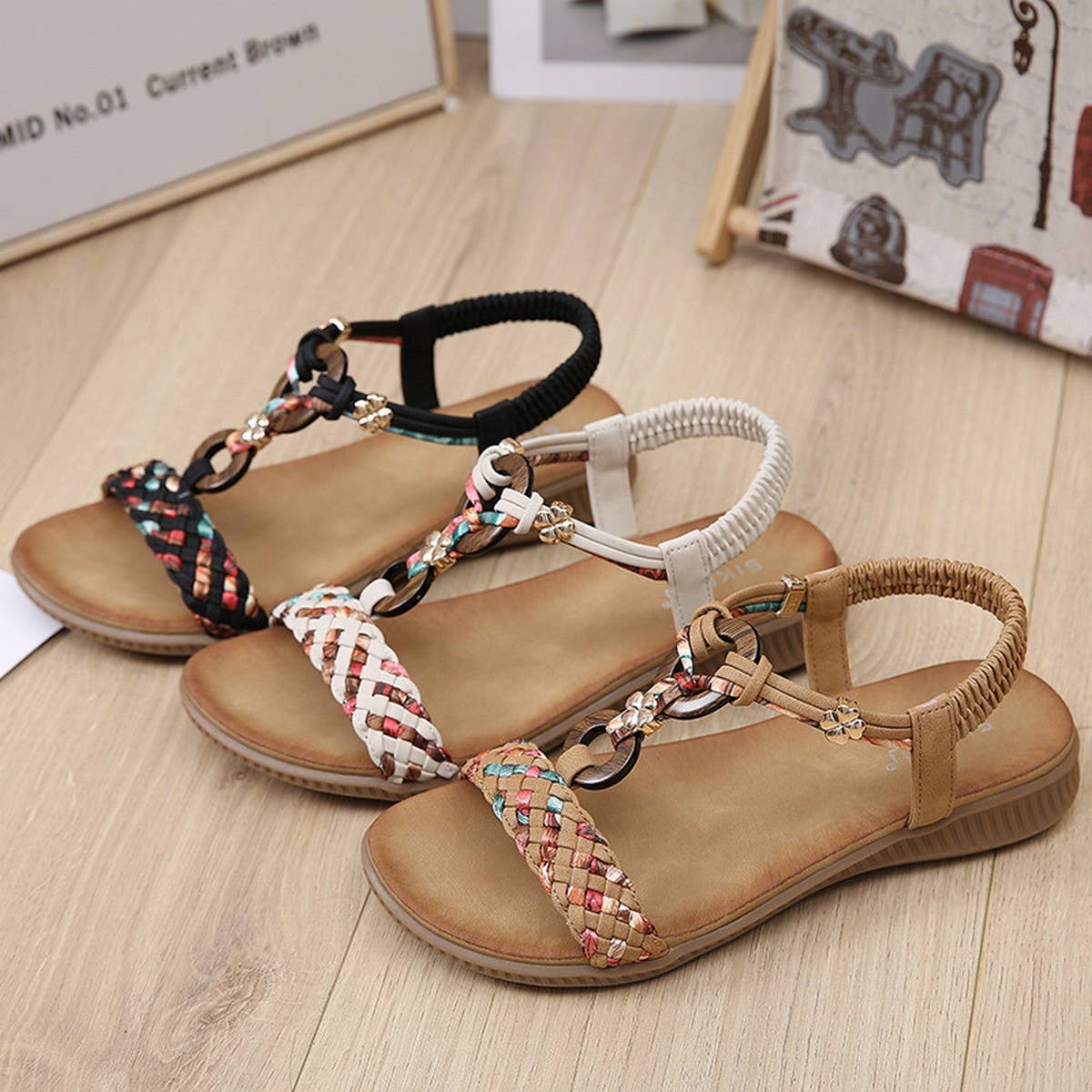 Bohemian Retro Styl Thick Sole Flat Sandals_Cwshs0521