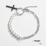 NEW CROSS PENDANT FASHION CHAIN PEARL EARRING SET_CWAJE2908