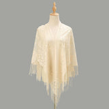 Hollow Out Tassel Shawl Elegant Triangle Wrap_Cwmm1996