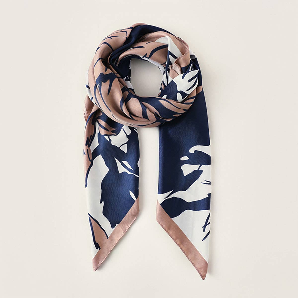 FLORAL PRINT SATIN SCARF FOR WOMEN LARGE SQUARE_CWASC0198