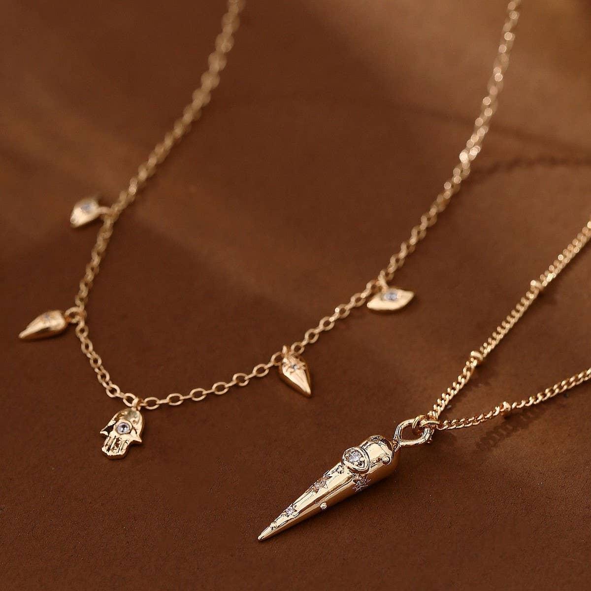 NEW EVIL EYE MULTI PENDANT NECKLACE_CWMM5335