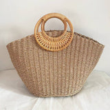 SUMMER BEACH SEA STRAW RATTAN TOTE CLUTCH BAGS_CWAB0814
