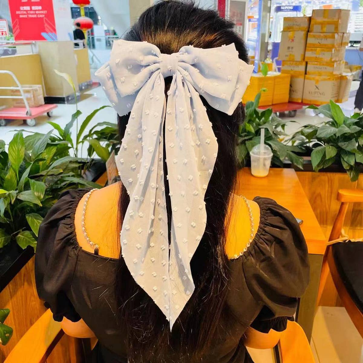 BIG BOW HEADBAND RIBBON HAIRPIN_CWAHA0855