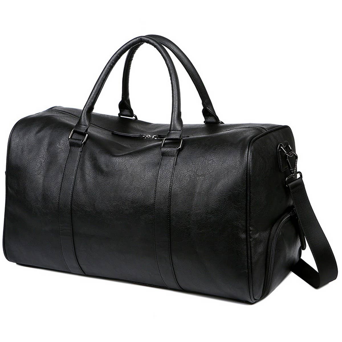 LARGE LEATHER TRAVEL DUFFEL FOR MEN SHOE STORAGE_CWAB5174