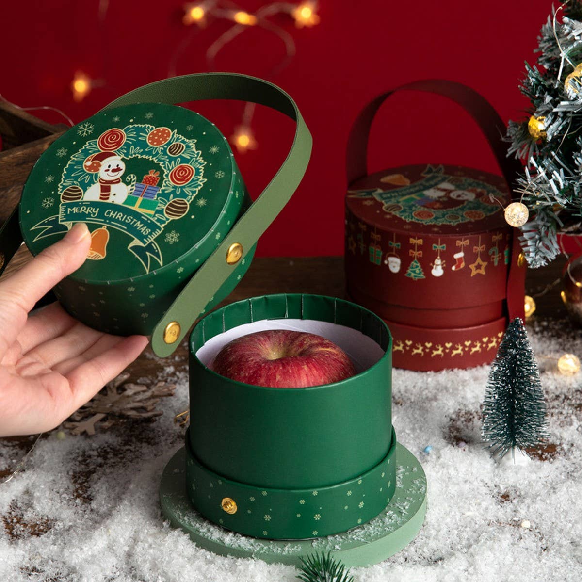 Christmas Apple Gift Box Holiday Pouch_Cwmm10570