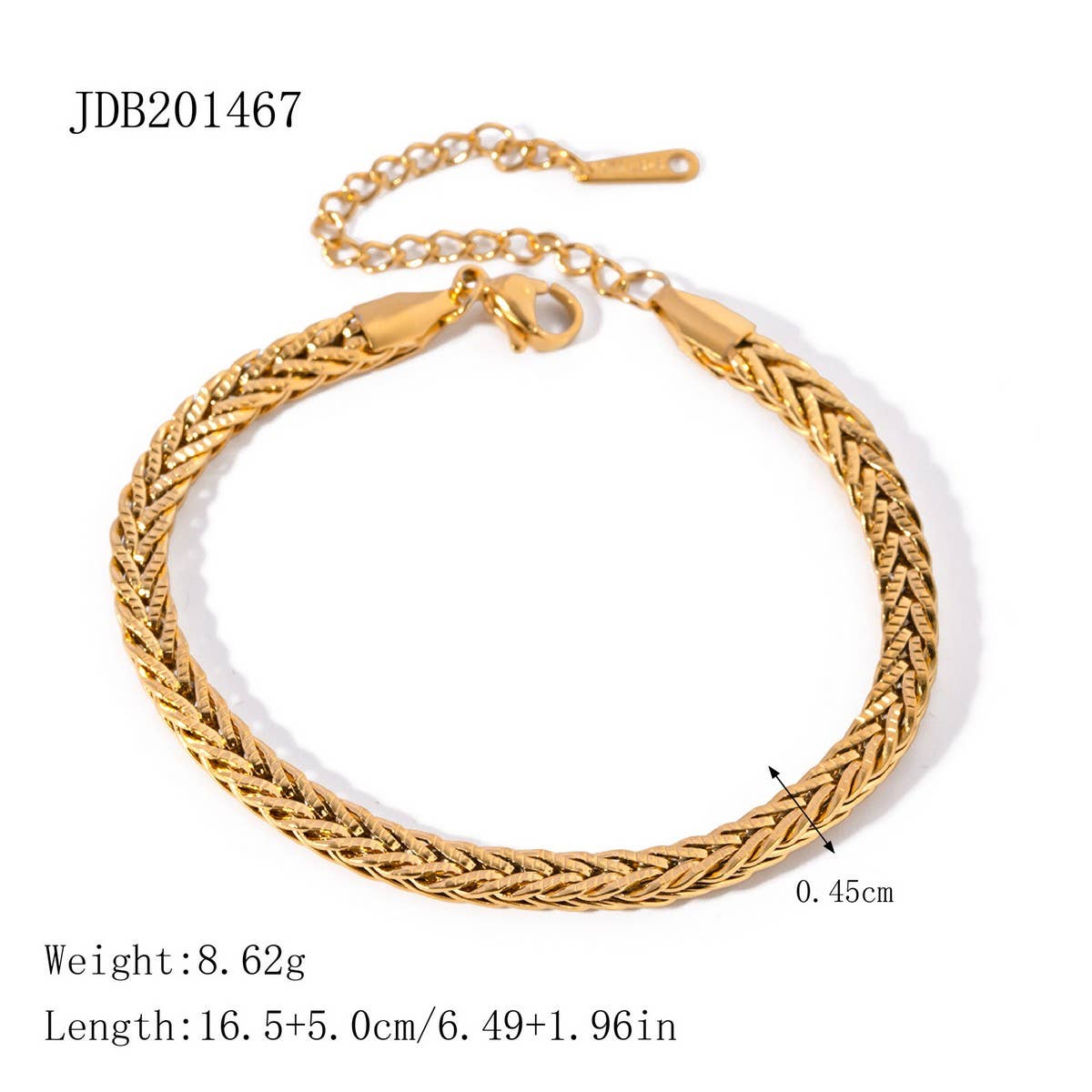 ELEGANT TWO TONE 18K GOLD TITANIUM CHAIN BRACELET_CWAJE4834