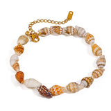 18K GOLD NATURAL SHELL ANKLET STAINLESS STEEL_CWAJE4854