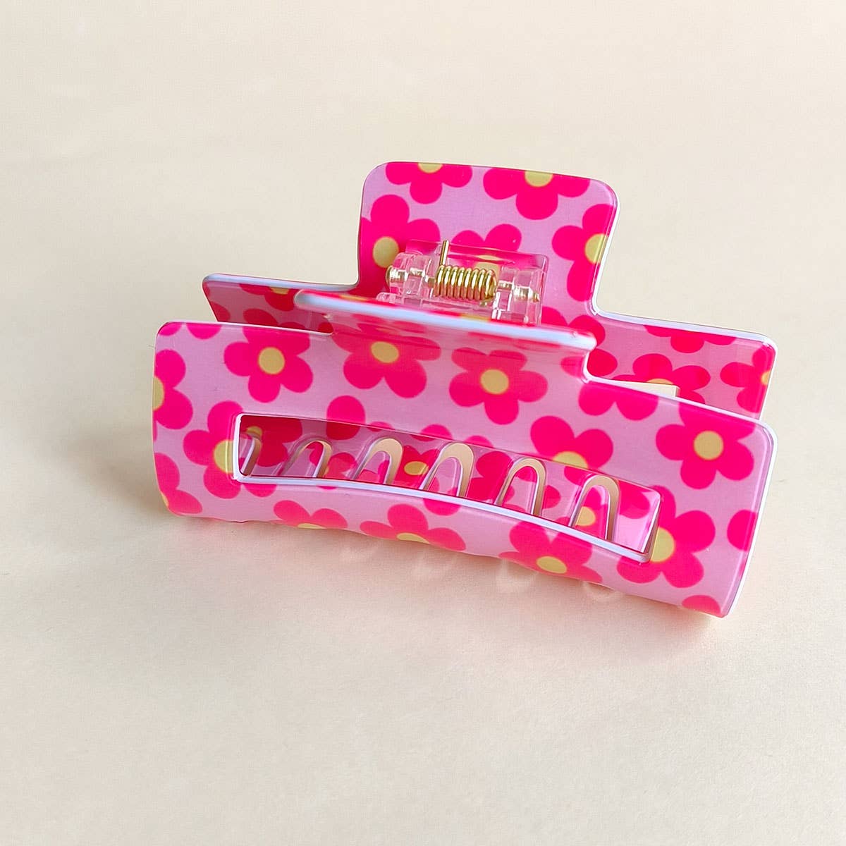 DOPAMINE FLOWER SQUARE HAIR CLAW CLIP CUTE STYLE_CWAHA1022