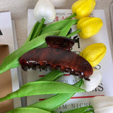 FRENCH QUICKSAND ACRYLIC HAIRPIN RETRO SHARK CLIP_CWAHA4326