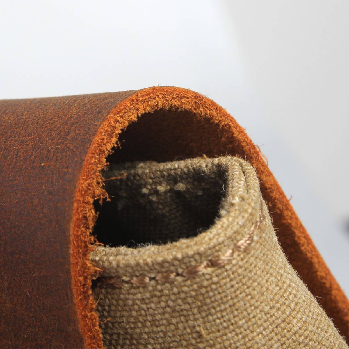 Vintage Leather Canvas Satchel Messenger Bag_Cwab5565