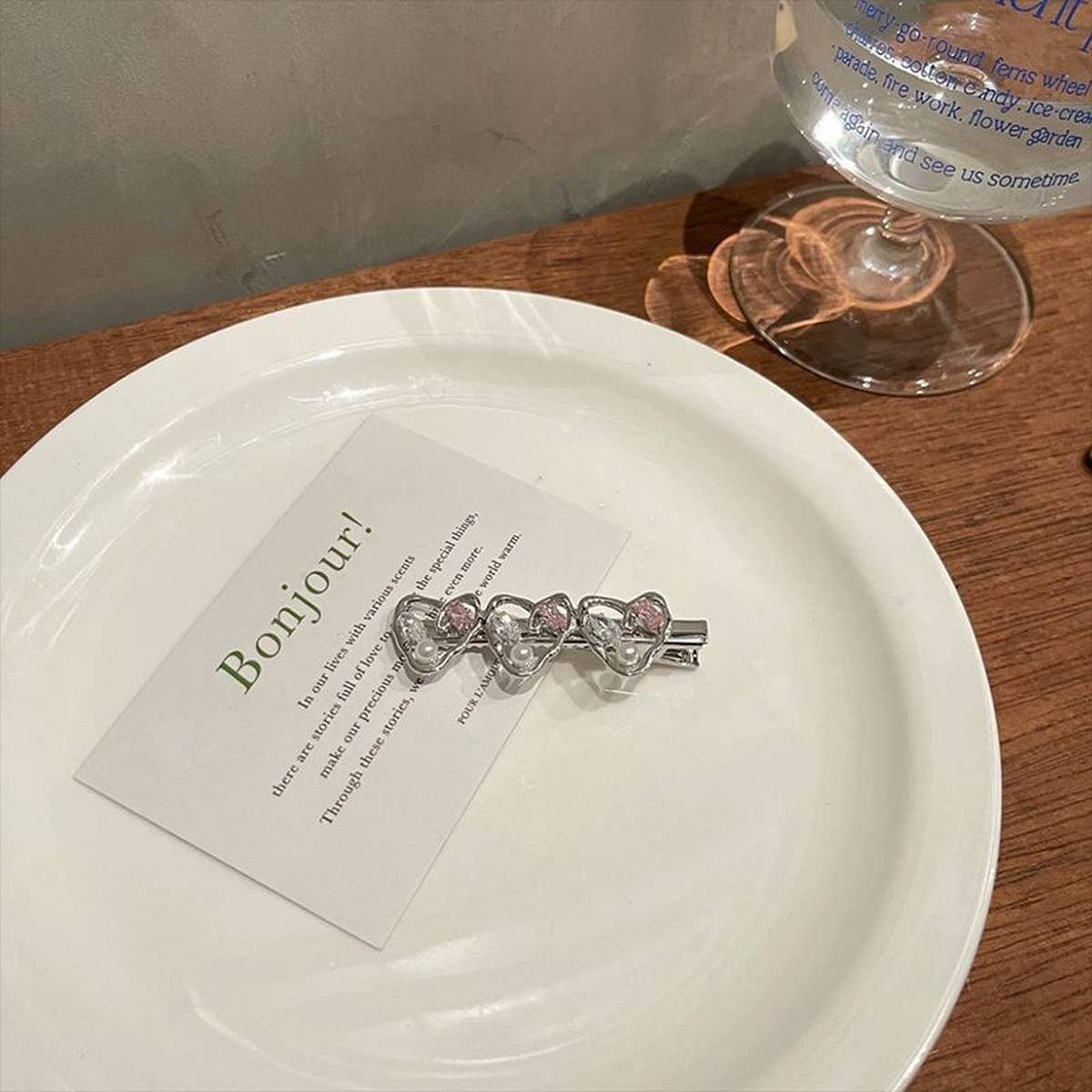 METAL ROSE HAIRPIN SIDE BANGS DUCKBILL CLIP_CWAHA4646