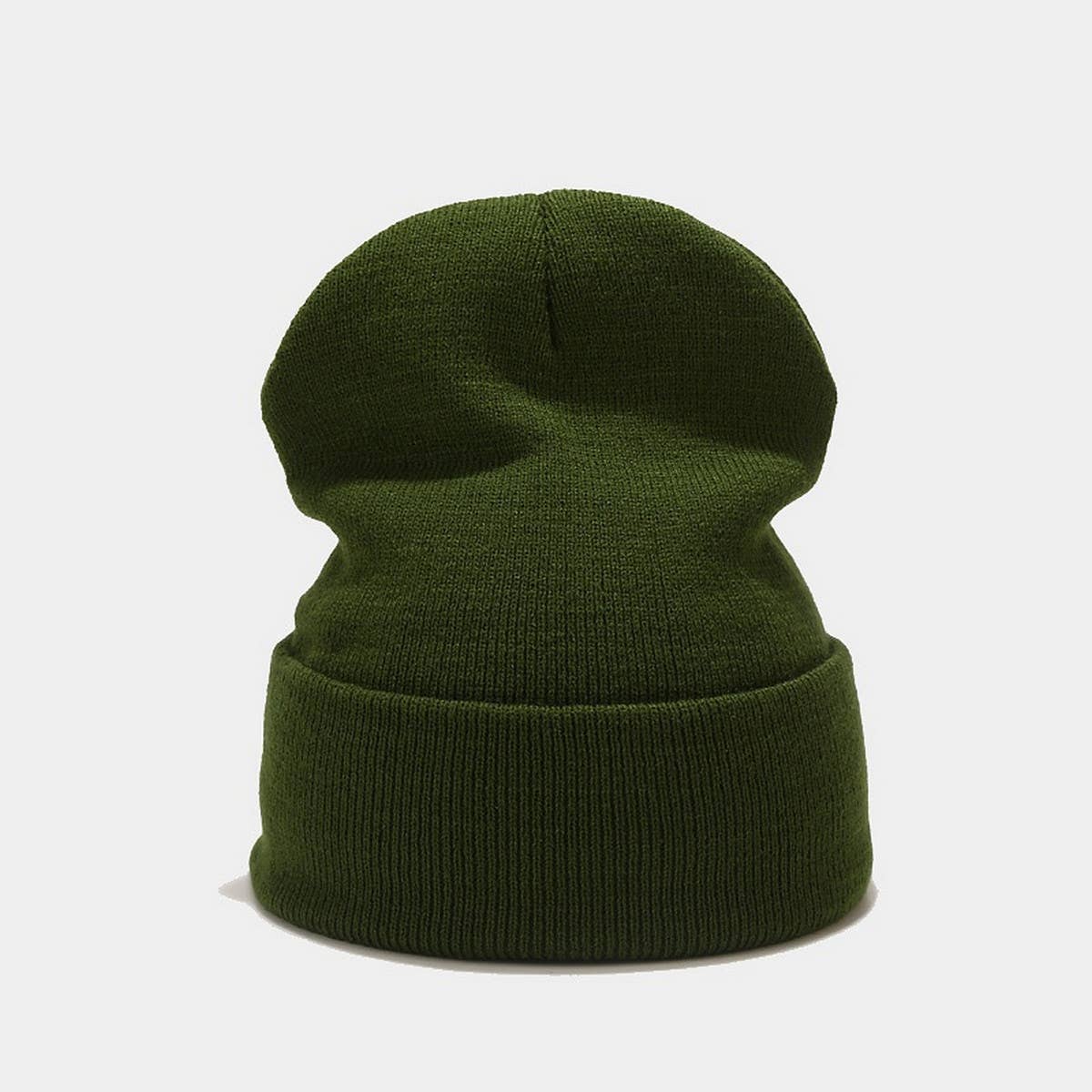 SOLID COLOR KNITTED HAT WITH CUFFS_CWAH1578