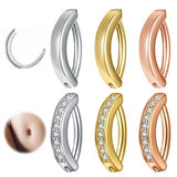 MINIMALIST CZ BELLY RING POLISHED METAL STYLE_CWMM9199