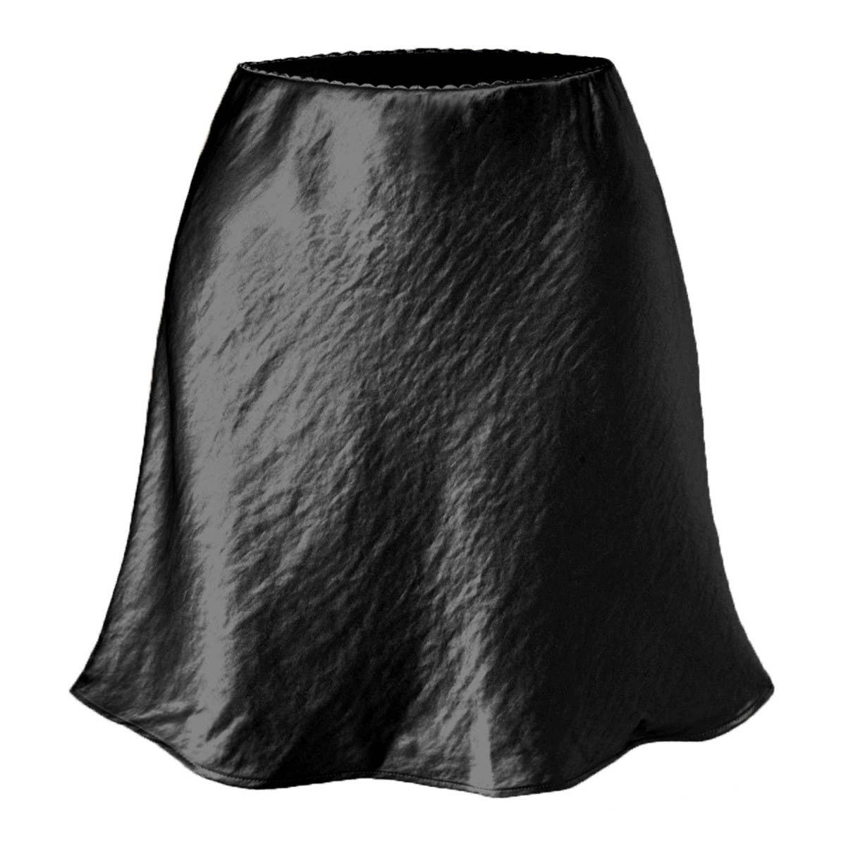 SIMPLE AND FASHIONABLE LACE SATIN ELASTIC SKIRT_CWBSS0392