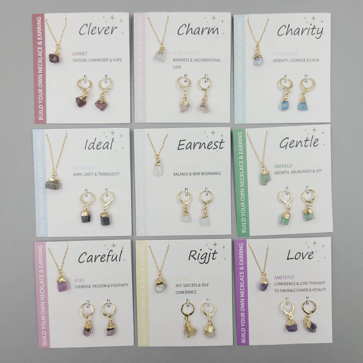 NATURAL STONE NECKLACE AND EARRING SET_CWAJE1055