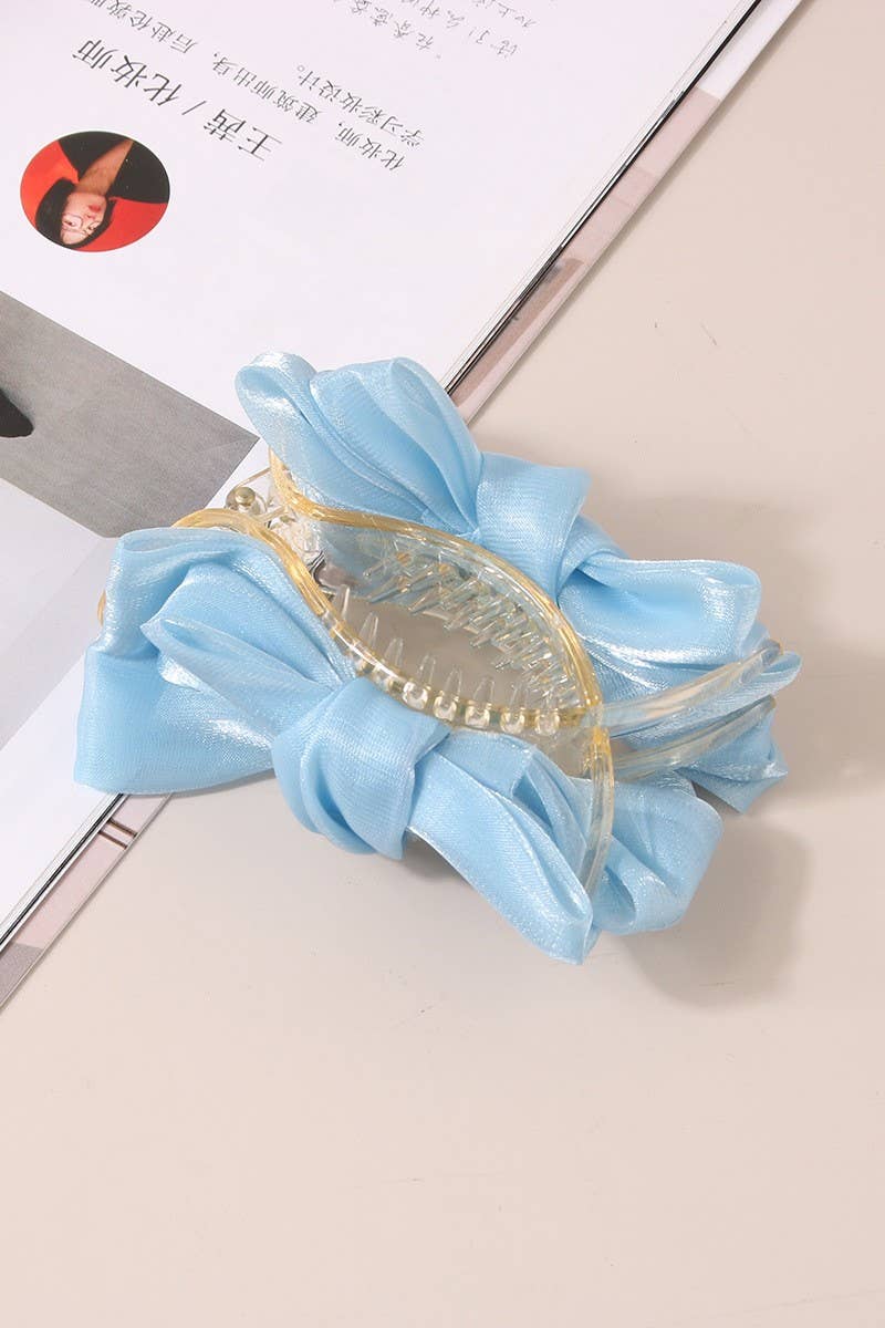 Cwaha0580_Mesh Bow Clip Princess Head Ponytail Clip