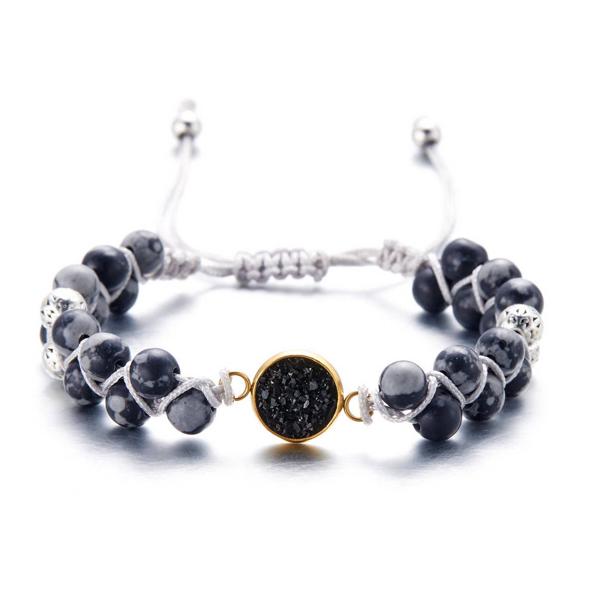 HAND WOVEN ROUND STONE BRACELET_CWAJE2425