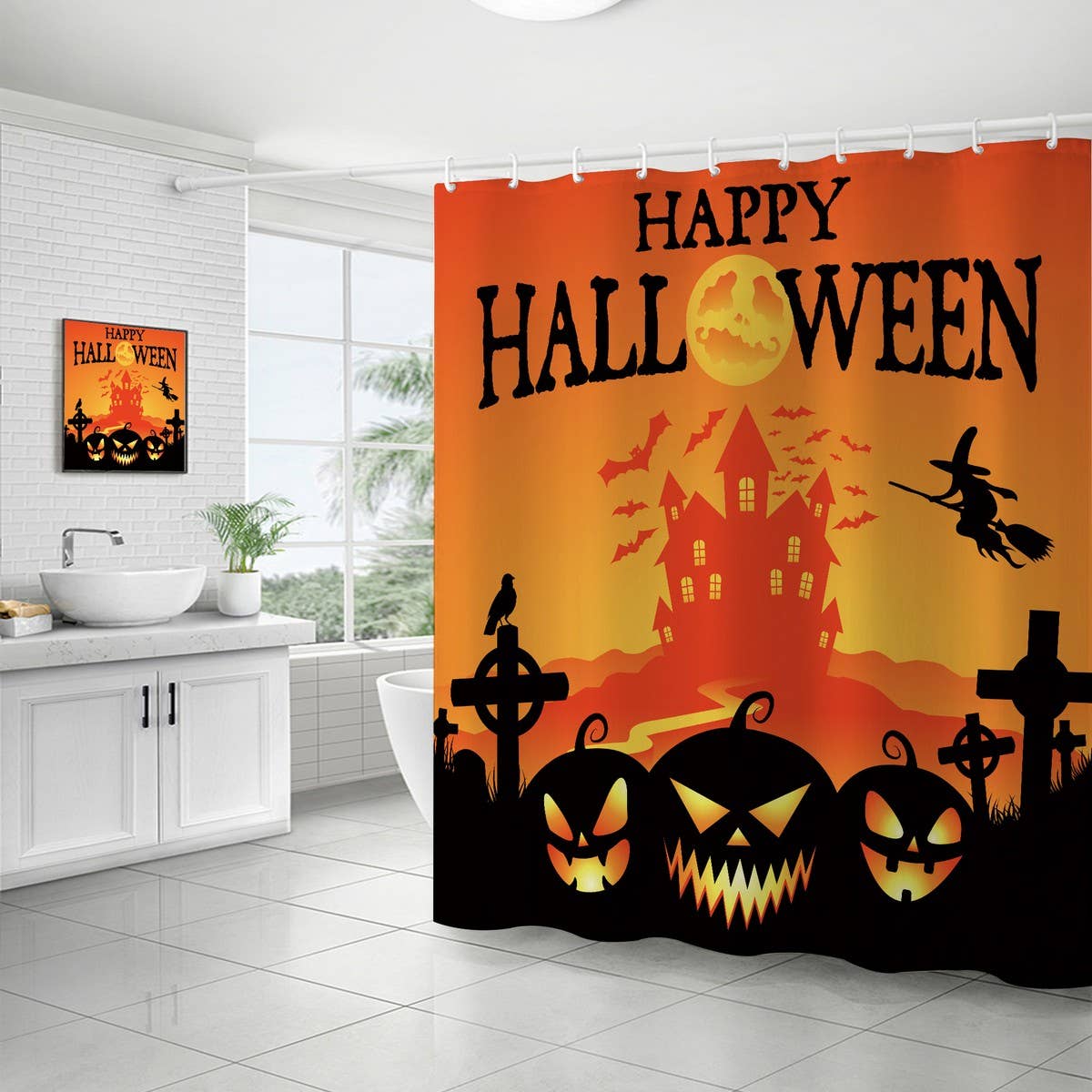 HALLOWEEN THANKSGIVING FLOWER SHOWER CURTAIN_CWMM1803
