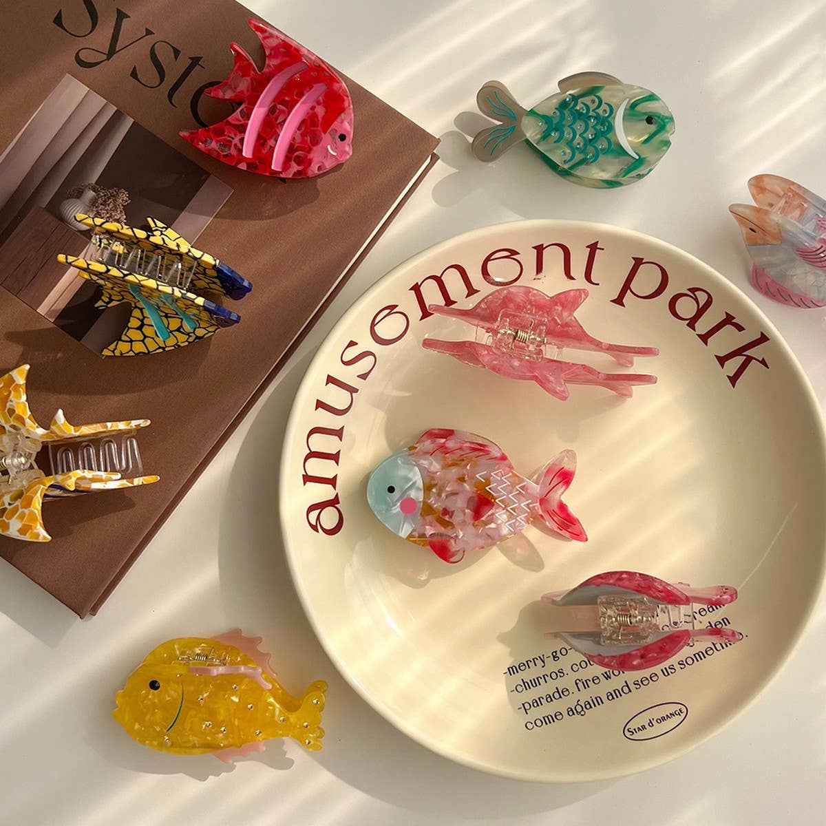 Pink Dolphin Acetate Hair Clip?Ocean Style & Cute_Cwaha5723?