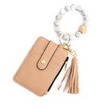 SILICONE BRACELET LEATHER WALLET TASSEL KEYCHAIN_CWAJE0659