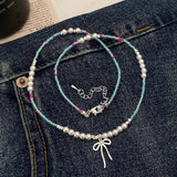 HIGH END LUXURY BOW PENDANT NECKLACE FOR WOMEN_CWAJE3064