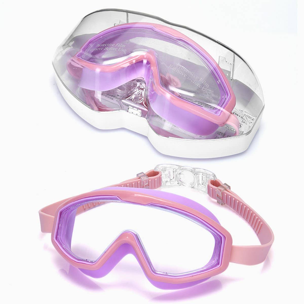 KIDS SWIM GOGGLES ANTI FOG LARGE FRAME FLAT LENS_CWASG1046
