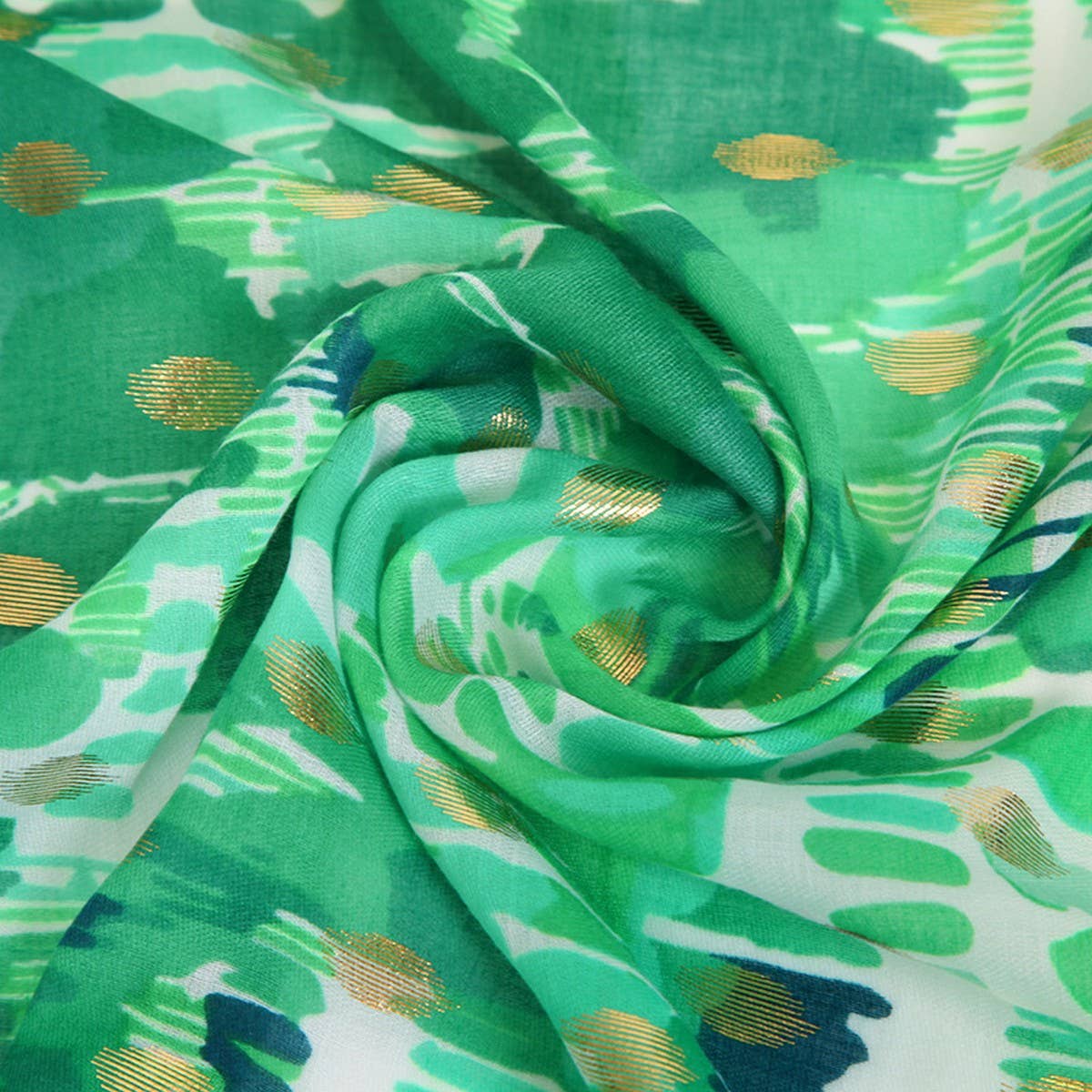 FLORAL PRINTED SATIN SCARF ELEGANT BEACH SHAWL_CWASC0683