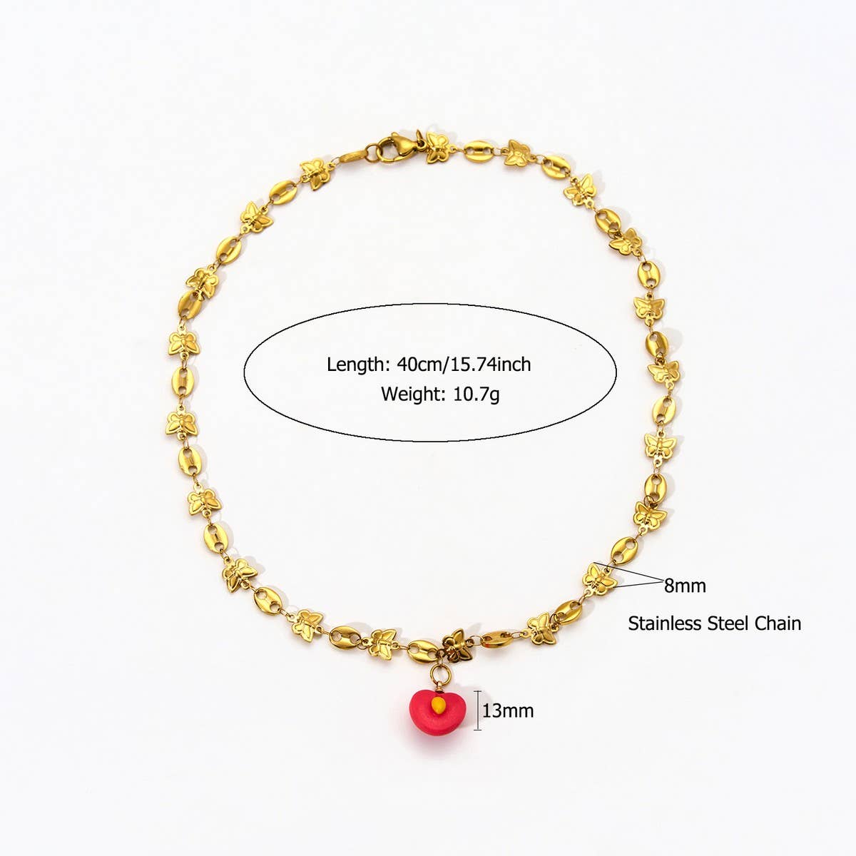 Trendy Titanium Steel Necklace With Fruit Charms_Cwmm8835