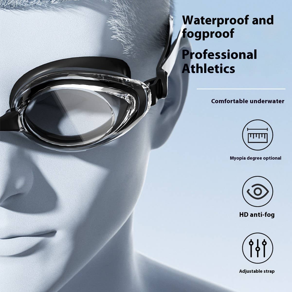 ADULT HD ANTI FOG PRESCRIPTION SWIM GOGGLES_CWMM6626