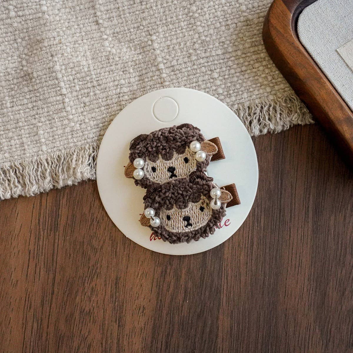 Handmade Bunny Cherry Fabric Hair Clip_Cwaha08354