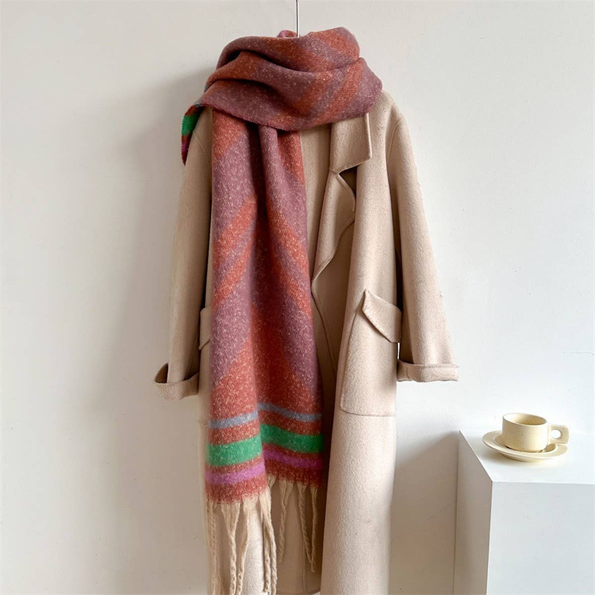 AUTUMN WINTER LONG SCARF THICK COZY WRAP_CWASC0974
