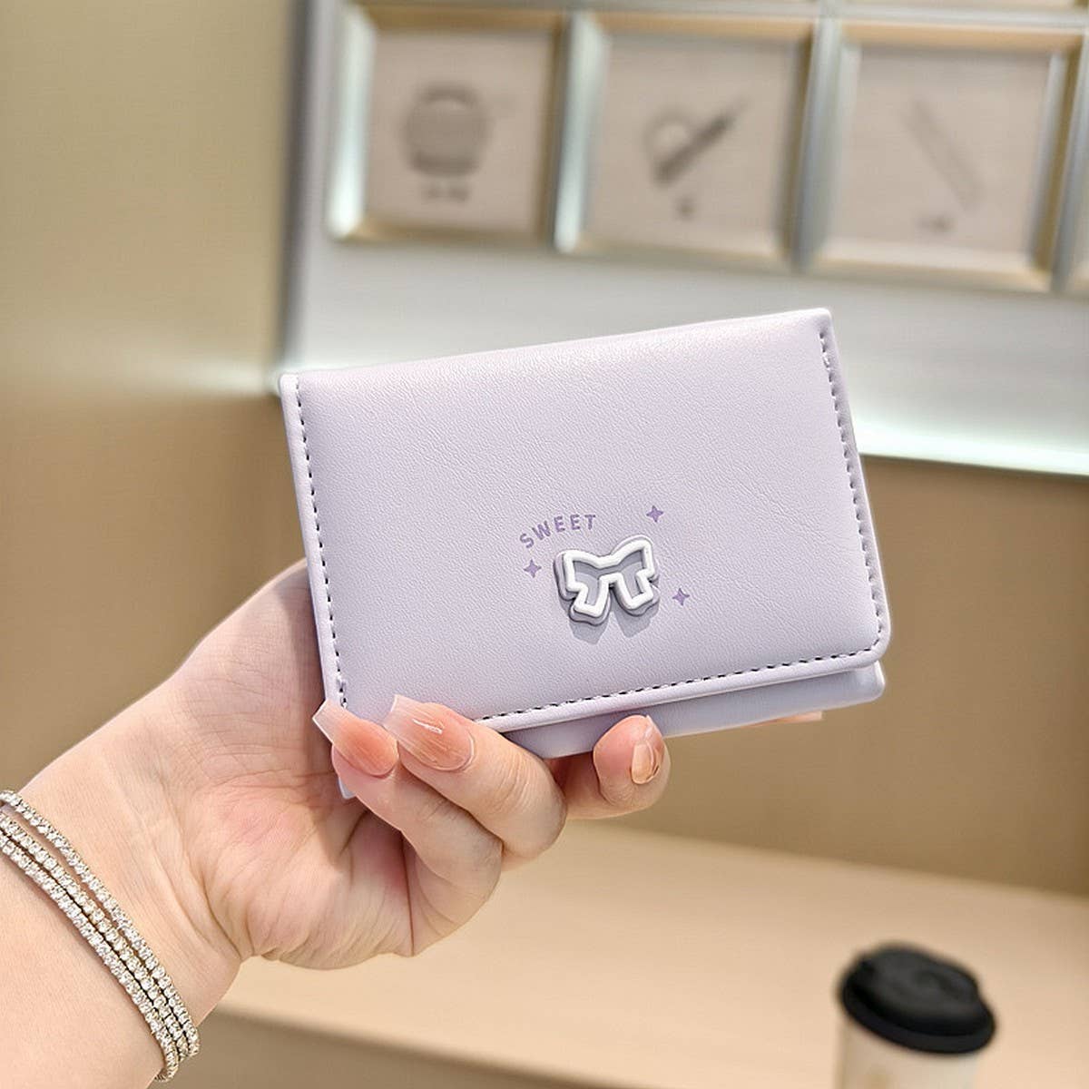 New Fresh Bow Mini 3-Fold Wallet For Women_Cwab06245