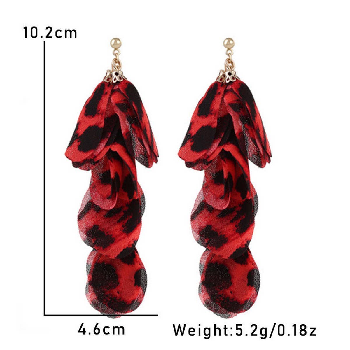 HANDMADE LEOPARD TASSEL EARRINGS BOLD LONG DROPS_CWMM6179