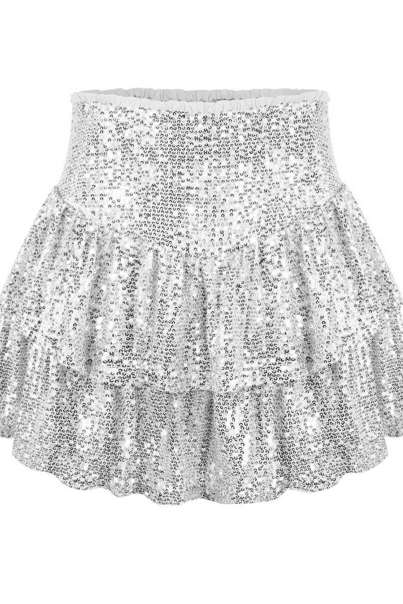 Womens Sequin Cake Short Skirt