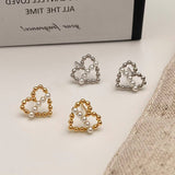 NEW EXQUISITE FASHION HOLLOW HEART PEARL EARRINGS_CWAJE3161