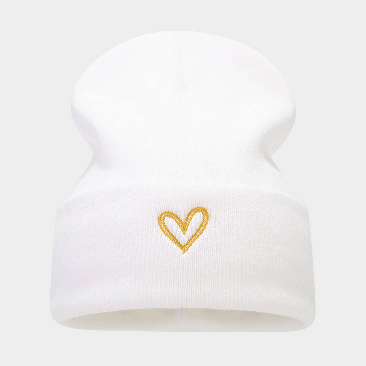 HEART EMBROIDERY ACRYLIC KNITTED HAT_CWAH2082