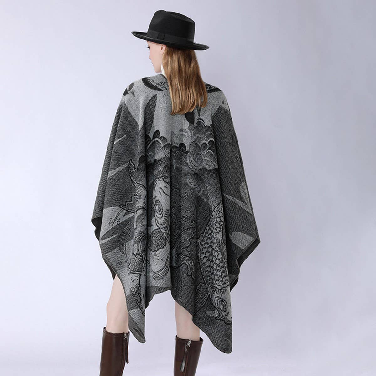 SMALL NEW FASHION FISH PATTERN WARM SHAWL_CWMM2100