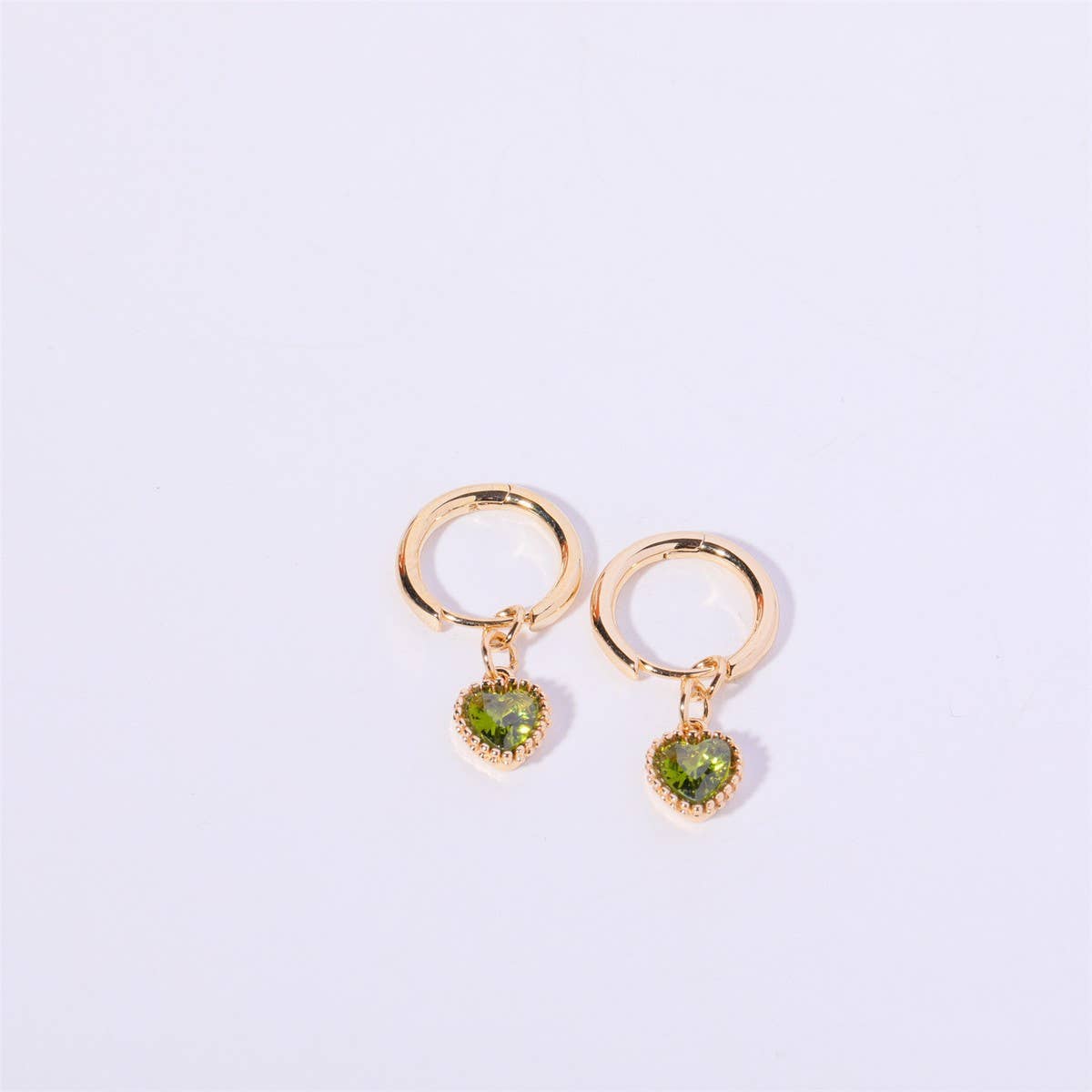 FASHIONABLE HEART BIRTHSTONE EARRINGS_CWMM5350