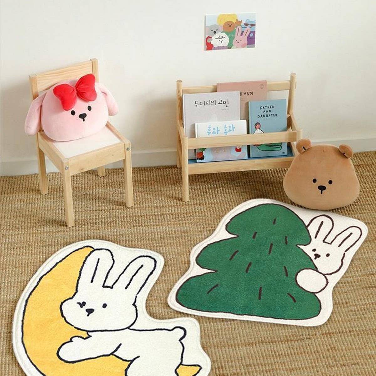 CUTE RABBIT BATH MAT PLUSH ABSORBENT NON SLIP RUG_CWMM7521