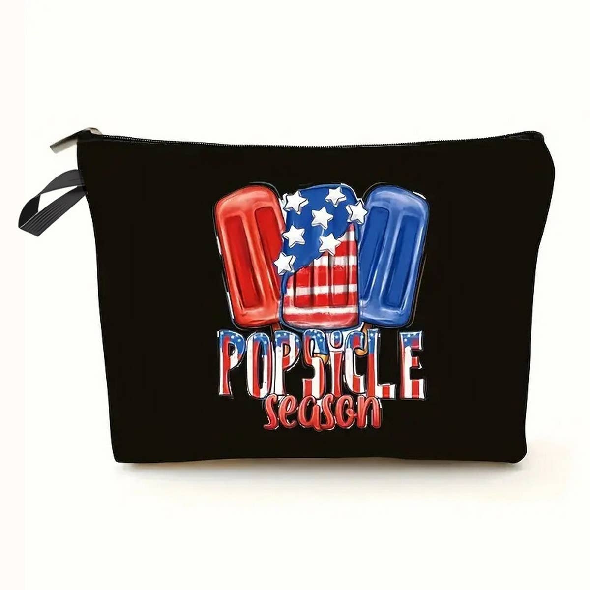 BLACK DOUBLE SIDED PRINTED COSMETIC BAG_CWAB2262