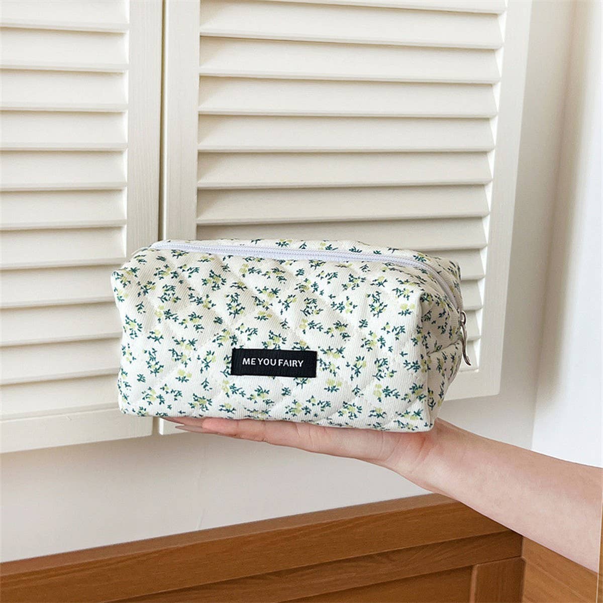 Floral Cotton Makeup Bag Large Travel Hand Pouch_Cuab00721