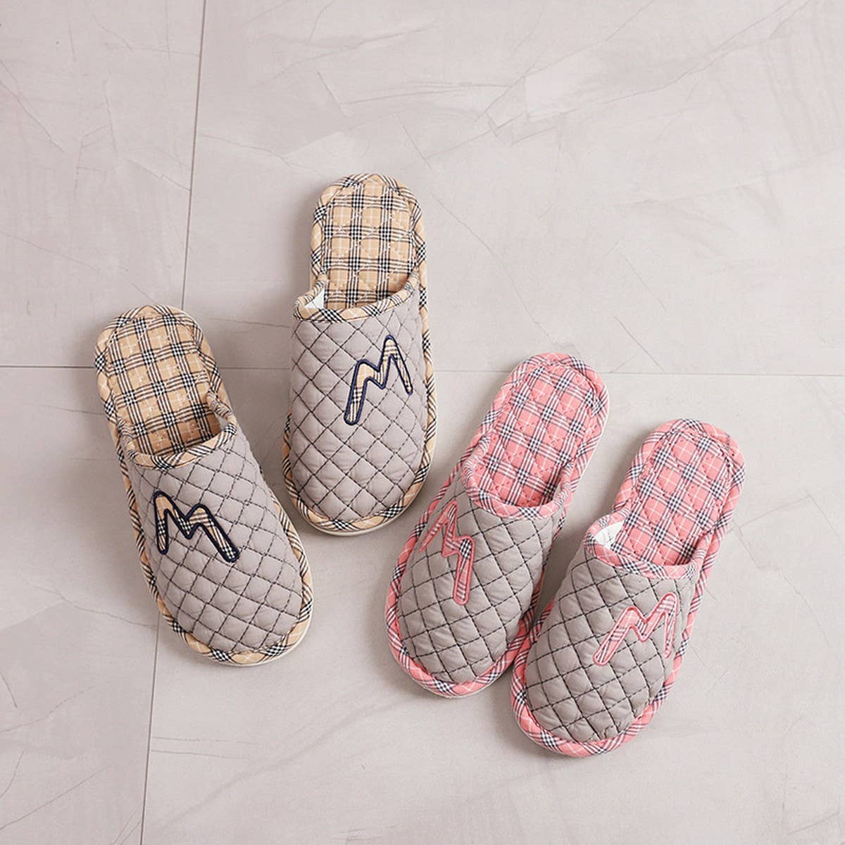 THICK COTTON PVC SOLE SILENT COUPLE SLIPPERS_CWSHF0211