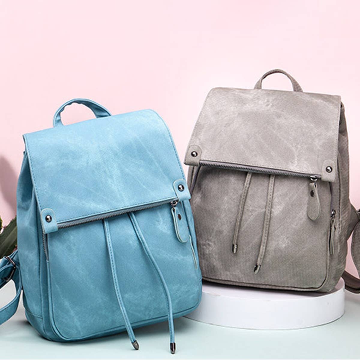 PU LEATHER BACKPACK CANDY COLOR FOR WOMEN HANDBAG_CWAB0741