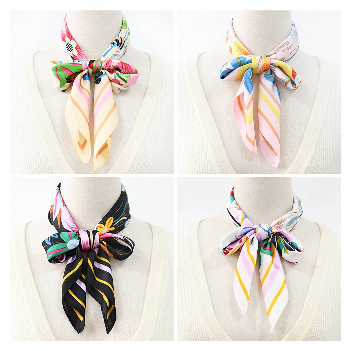 FLORAL PRINT SCARF VINTAGE NECK HEAD WRAP_CWASC1173