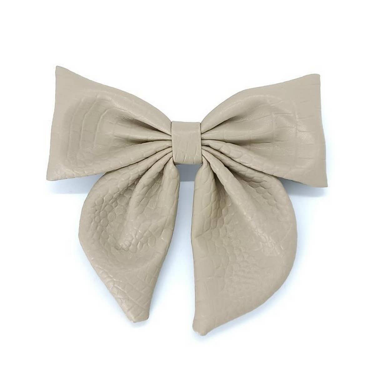 ELEGANT CROC PU LEATHER BOW HAIR CLIP_CWAHA6350